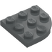 LEGO Dark Stone Gray Plate 3 x 3 Round Corner (30357)