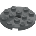 LEGO Dark Stone Gray Plate 4 x 4 Round with Hole and Snapstud (60474)