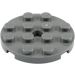 LEGO Dark Stone Gray Plate 4 x 4 Round with Hole and Snapstud (60474)
