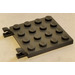 LEGO Dark Stone Gray Plate 4 x 4 with Clips (Gap in Clips) (47998)