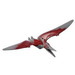 LEGO Dark Stone Gray Pteranodon with Dark Red Back and Large Nostrils