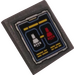 LEGO Dark Stone Gray Roadsign Clip-on 2 x 2 Square with Bat-Shuttle Status Screen Sticker with Open &#039;O&#039; Clip (15210)