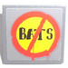 LEGO Dark Stone Gray Roadsign Clip-on 2 x 2 Square with &#039;BATS&#039; Not Allowed Sticker with Open &#039;U&#039; Clip (15210)