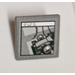 LEGO Dark Stone Gray Roadsign Clip-on 2 x 2 Square with Computer Screen &amp; F1 Car Sticker with Open &#039;O&#039; Clip (15210)