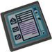 LEGO Dark Stone Gray Roadsign Clip-on 2 x 2 Square with Computer Screen Sticker with Open &#039;O&#039; Clip (15210)