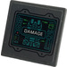 LEGO Dark Stone Gray Roadsign Clip-on 2 x 2 Square with Display Screen, &#039;DAMAGE&#039;, Tumbler Sticker with Open &#039;O&#039; Clip (15210)