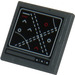 LEGO Dark Stone Gray Roadsign Clip-on 2 x 2 Square with Map Screen Sticker with Open &#039;O&#039; Clip (15210)