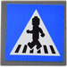 LEGO Dunkles Steingrau Roadsign Clip-auf 2 x 2 Quadratisch mit Minifigur auf Zebra Crossing Aufkleber mit offenem &#039;U&#039;-Clip (15210)