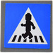 LEGO Dark Stone Gray Roadsign Clip-on 2 x 2 Square with Minifigure on Zebra Crossing Sticker with Open &#039;U&#039; Clip (15210)