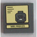 LEGO Dark Stone Gray Roadsign Clip-on 2 x 2 Square with Mr Freeze Sticker with Open &#039;O&#039; Clip (15210)