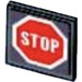 LEGO Dark Stone Gray Roadsign Clip-on 2 x 2 Square with Red Stop Sign Sticker with Open &#039;U&#039; Clip (15210)