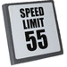 LEGO Gris piedra oscuro Roadsign Clip-en 2 x 2 Cuadrado con Speed Limit 55 Pegatina con clip en &quot;U&quot; abierto (15210)