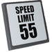 LEGO Dark Stone Gray Roadsign Clip-on 2 x 2 Square with Speed Limit 55 Sticker with Open &#039;U&#039; Clip (15210)