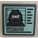 LEGO Dark Stone Gray Roadsign Clip-on 2 x 2 Square with ‘Wanted!’ Computer Screen Sticker with Open &#039;O&#039; Clip (15210)