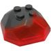 LEGO Gris pierre foncé Osciller 4 x 4 x 1.3 Haut avec Transparent Neon Orange Marbeling (30293 / 53933)