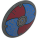 LEGO Dark Stone Gray Round Shield with Curved Face with Blue and Red (75902 / 104511)