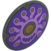 LEGO Dark Stone Gray Round Shield with Curved Face with Purple Swirls and Gold Spots (75902 / 107330)