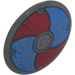 LEGO Dark Stone Gray Shield - Curved with Blue and Red (75902 / 104511)