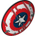 LEGO Dark Stone Gray Shield - Curved with Weathered Captain America Shield Decoration (75902)