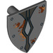 LEGO Dark Stone Gray Shield - Triangular with Diamonds and Mud Spots (3846 / 14683)