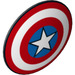 LEGO Dunkles Steingrau Schild mit Gebogen Gesicht mit Captain America Schild (50695 / 75902)