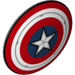 LEGO Dunkles Steingrau Schild mit Gebogen Gesicht mit Captain America Schild mit Silber Highlights (75902)