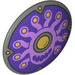 LEGO Dunkles Steingrau Schild mit Gebogen Gesicht mit Purple Swirls und Gold Spots (75902 / 107330)