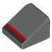 LEGO Dark Stone Gray Slope 1 x 1 (31°) with Black and Red Stripes (35338 / 108568)