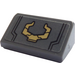 LEGO Dark Stone Gray Slope 1 x 2 (31°) with Gold Horns Sticker (85984)