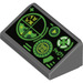 LEGO Dark Stone Gray Slope 1 x 2 (31°) with Green Gauges and Radar Screen on Black Background (34241)