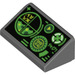 LEGO Dark Stone Gray Slope 1 x 2 (31°) with Green Gauges and Radar Screen on Black Background (34241 / 85984)