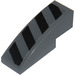 LEGO Dark Stone Gray Slope 1 x 3 Curved with Black Danger Stripes Sticker (50950)