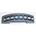 LEGO Dark Stone Gray Slope 1 x 4 Curved Double with Copper Plates, Blue Line Sticker (93273)