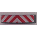 LEGO Dark Stone Gray Slope 1 x 4 Curved Double with Red and White Danger Stripes Sticker (93273)
