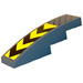 LEGO Dark Stone Gray Slope 1 x 4 Curved with Yellow and Black Pattern Sticker (11153)