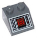 LEGO Dark Stone Gray Slope 2 x 2 (45°) with Control Display Sticker (3039)