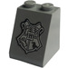 LEGO Dark Stone Gray Slope 2 x 2 x 2 (65°) with Hogwarts Coat of Arms Crest Sticker with Bottom Tube (3678)