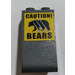 LEGO Dark Stone Gray Slope 2 x 2 x 3 (75°) with &#039;CAUTION!&#039; &#039;BEARS&#039; Warning sign Sticker (Solid Studs) (98560)