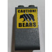 LEGO Dark Stone Gray Slope 2 x 2 x 3 (75°) with &#039;CAUTION!&#039; &#039;BEARS&#039; Warning sign Sticker Solid Studs (98560)