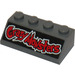 LEGO Dark Stone Gray Slope 2 x 4 (45°) with &#039;Crazy Monsters&#039; Sticker with Rough Surface (3037)