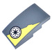 LEGO Dark Stone Gray Slope 2 x 4 Curved with Yellow Triangel and SW Republic Symbol (Right) Sticker (93606)