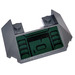 LEGO Donker Steengrijs Helling 4 x 6 met Uitsparing met Zwart Decoratie Aan Dark Green Background Sticker (13269)