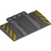 LEGO Dark Stone Gray Slope 5 x 8 x 0.7 Curved with Hazard Stripes and Tyre Tracks (15625 / 38143)