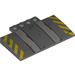 LEGO Grigio pietra scuro Pendenza 5 x 8 x 0.7 Curvo con Hazard Strisce e Pneumatico Tracks (15625 / 38143)