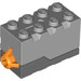 LEGO Dark Stone Gray Sound Brick 2 x 4 x 2 with 10196 Grand Carousel Sound and Medium Stone Grey Top (85614)