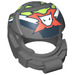 LEGO Dark Stone Gray Space Helmet with Team Extreme Logo (87781 / 90039)