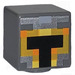 LEGO Dark Stone Gray Square Minifigure Head with Minecraft Skin 1 Pattern (19729)
