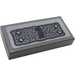 LEGO Dark Stone Gray Tile 1 x 2 with Bolted Panel, Keyhole Sticker with Groove (3069)