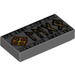 LEGO Dark Stone Gray Tile 1 x 2 with Elder Futhark Runes with Groove (3069 / 60133)