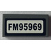 LEGO Dark Stone Gray Tile 1 x 2 with &#039;FM95969&#039; Number Plate Sticker with Groove (3069)